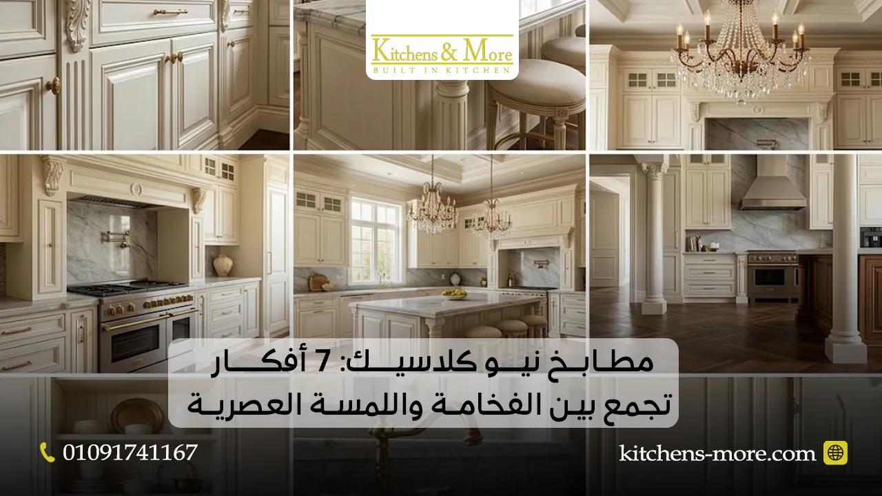 مطابخ نيو كلاسيك: 7 أفكار تجمع بين الفخامة واللمسة العصرية